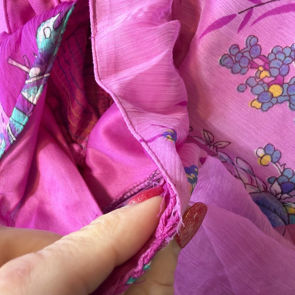 VTG Y2K Jessica Taylor Pink Floral Midi Dress Boho Fairy Cottagecore Size S - Picture 8 of 8